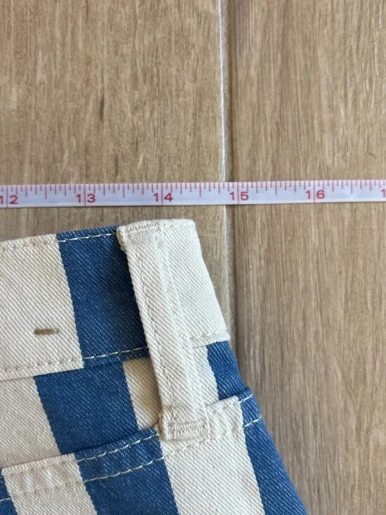 Boden High Rise Stripe Jeans Women's 29 Blue White Straight Boho Nautical Preppy - Picture 7 of 9